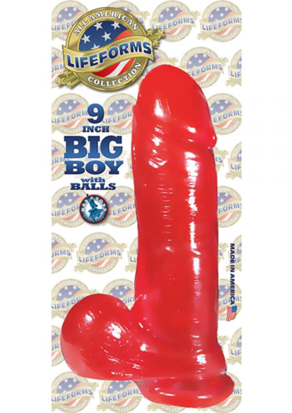 All American Lifeforms Collection 9 Inch Big Boy With Balls And Suction Cup Red
