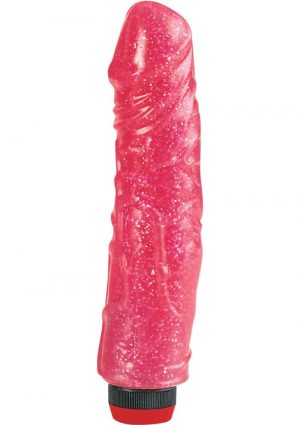 Hot Pinks Devil Dick Jelly Realistic Vibrator Glitter Pink  8.5 Inch
