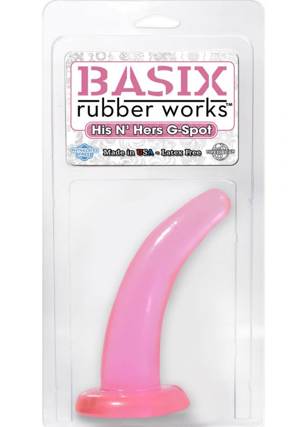 Basix Rubber Works His N Hers G Spot Dong 4.5 Inch Pink