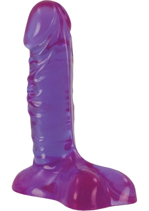 REFLECTIVE GEL SERIES DONG WITH BALLS 6 INCH PURPLE