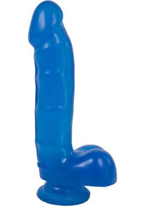 Jelly Jewels Cock And Balls With Suction Cup 8 Inch Sapphire