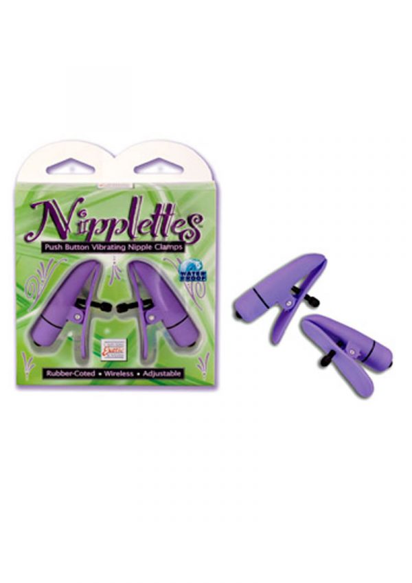 Nipplettes Virbrating Nipple Clamps Adjustable Purple