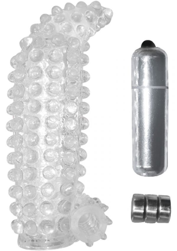 Studded Cock Teaser Penis Extension Sleeve Waterproof Clear
