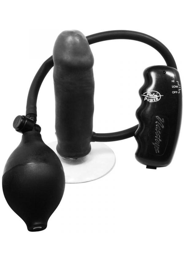 Vibrating Throbbing Anal Balloon Pump 5 Inch Black