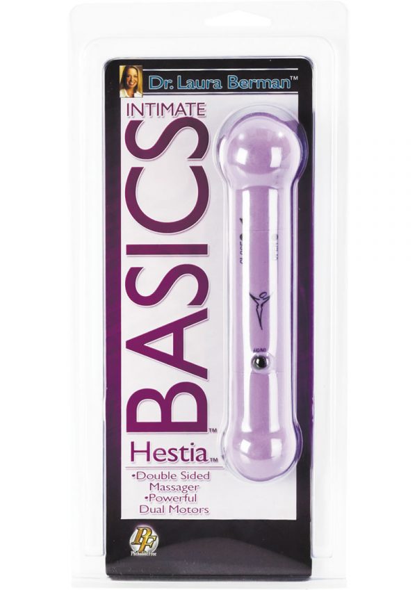 Dr Laura Berman Intimate Basics Hestia Double Sided Massager Purple Clam