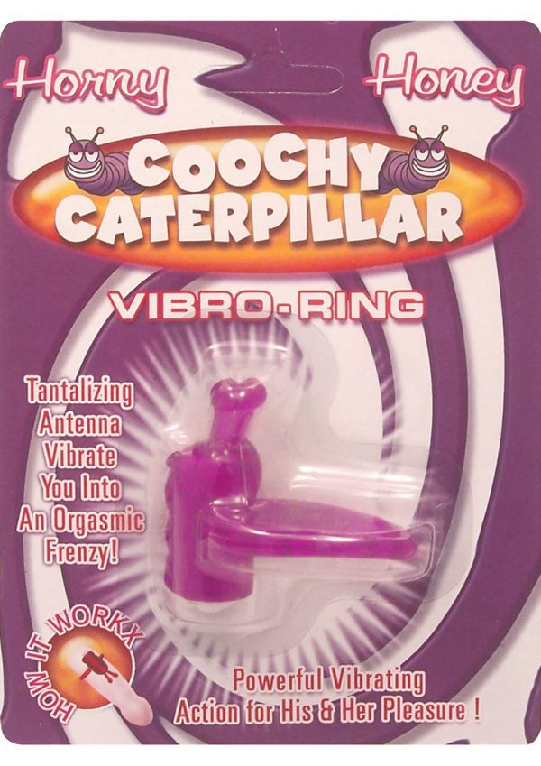 Horny Honey Coochy Caterpillar Vibro Cock Ring Purple