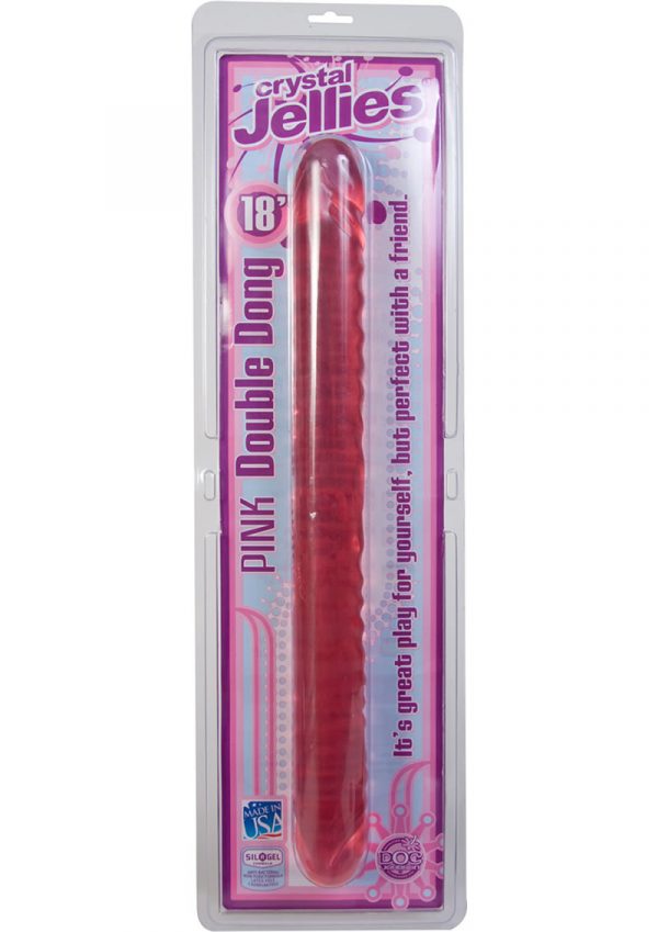Crystal Jellies Double Dong Sil A Gel 18 Inch Pink