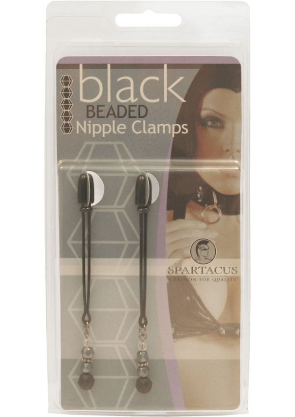 Black Beaded Nipple Clamps With Tweezer Tip Black