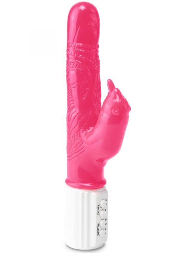 Jelly Eager Beaver Rorating Pleasure Vibrator 9.25 Inch Pink