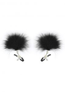 Sex And Mischief Feathered Nipple Clamps Black