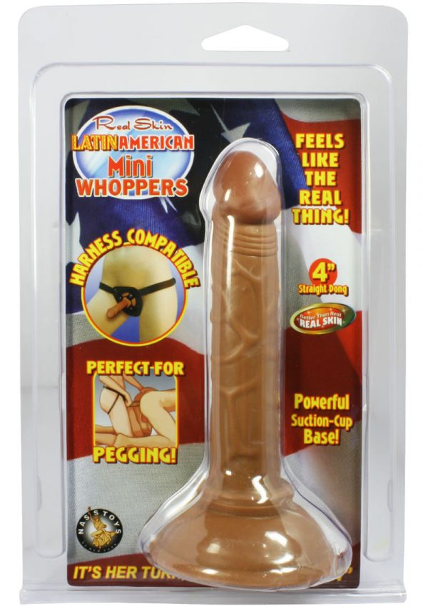 Real Skin Latin American Mini Whoppers Dong Brown 4 Inch