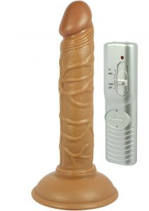 Real Skin Latin American Mini Whoppers Vibrating Dong Brown 5 Inch