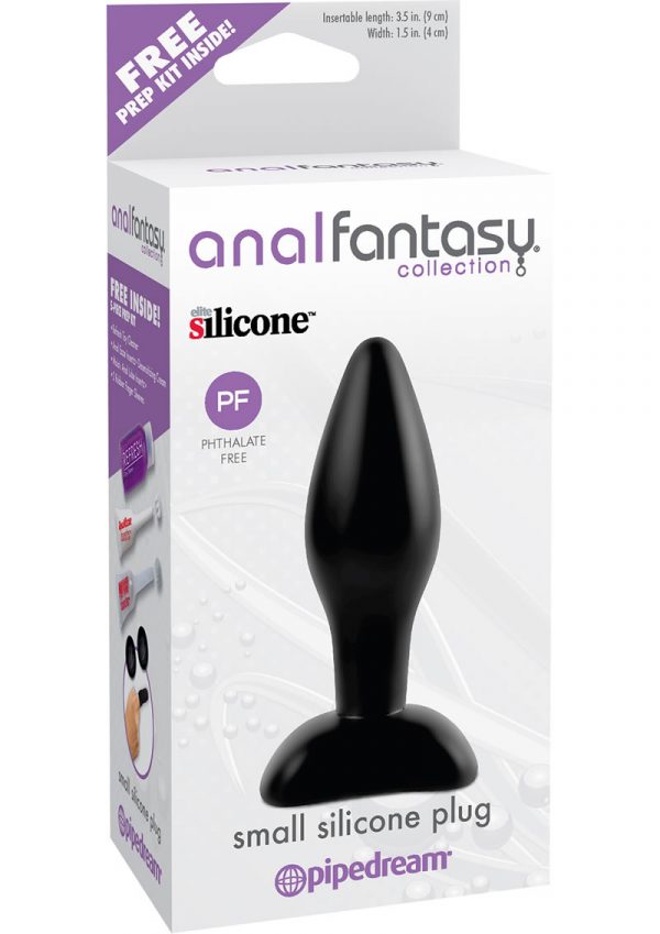 Anal Fantasy Collection Small Silicone Plug Kit Black 3.5 Inch