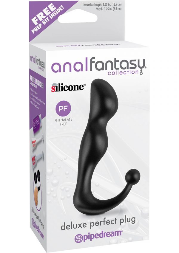 Anal Fantasy Collection Deluxe Perfect Silicone Plug Black 5.25 Inch