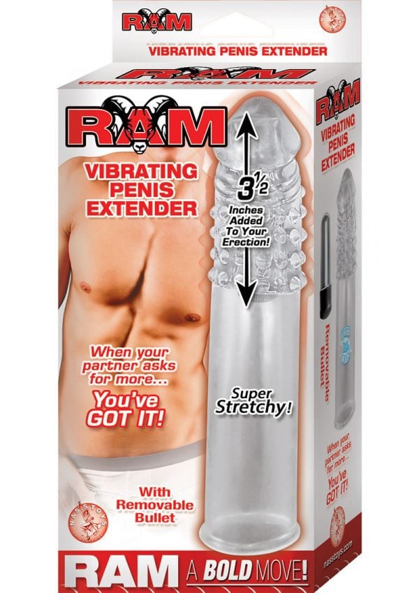 Ram Vibrating Penis Extender Clear 7.5 Inch