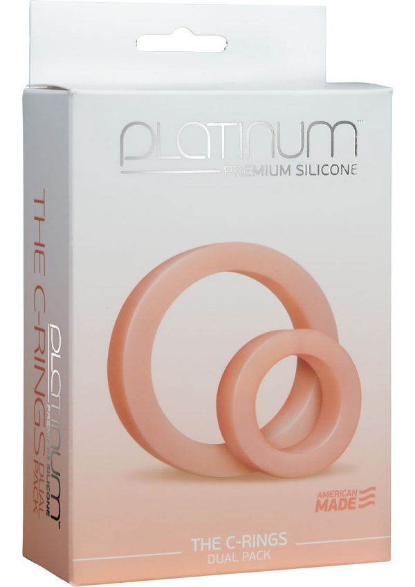 Platinum Premium Silicone The C Rings Cock Ring Double Pack White