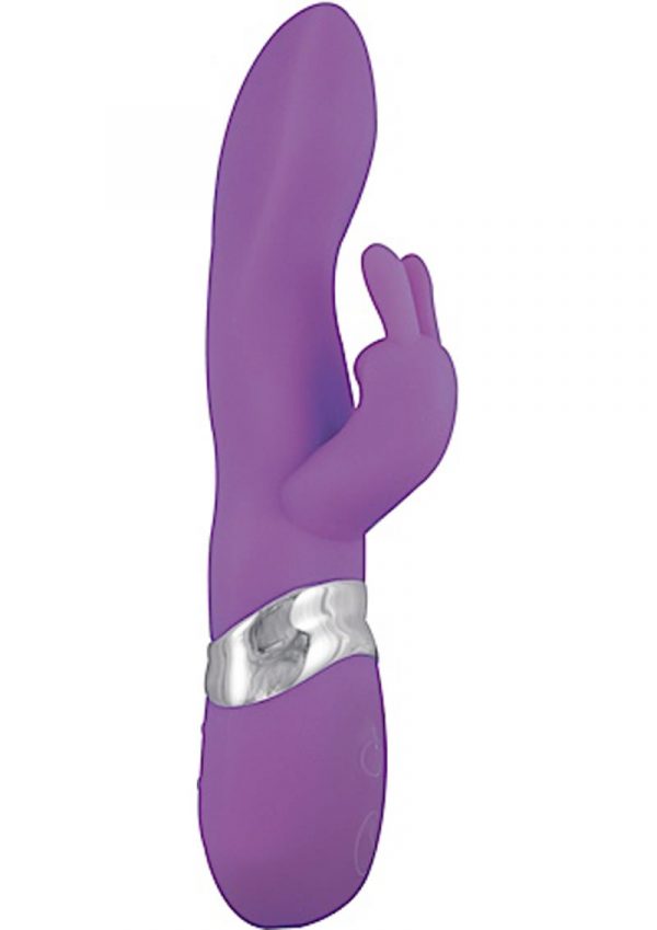 Ravishing Rabbit Silicone Vibe Waterproof Purple 8.25 Inch