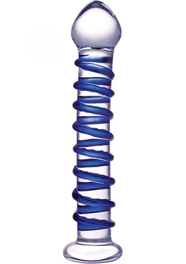 Glas Blue Spiral Glass Dildo