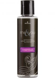 Me And You Pheromone Infused Luxury Massage Oil Pomegranate Fig Coconut Plumeria 4.2 Ounce