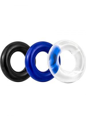 Stay Hard Donut Rings Cock Ring Assorted Colors 3 Each Per Pack