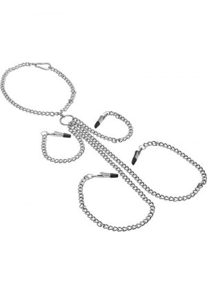 Master Series Chained Collar Nipple Clit Clamp