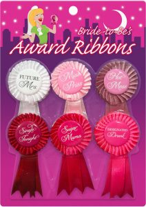 Bride To Be`s Award Ribbons Assorted Colors 6 Each Per Pack