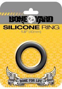 Bone Yard Silicone Ring Cockring Black 1.6 Inch Diameter