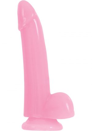 Firefly Smooth Dong With Balls 5in Glow In The Dark - Pink