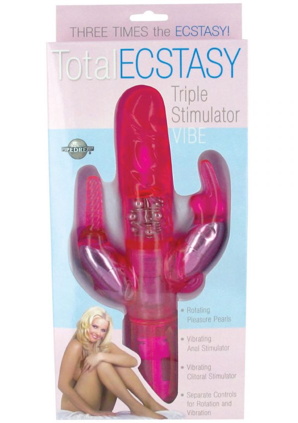 Total Ecstasy Triple Stimulator 10.5 Inch Pink