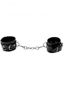 Ouch Premium Bonded Leather Cuffs For Hands Or Ankles Black
