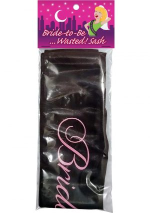 Bride To Be Wasted Sash Black And Pink