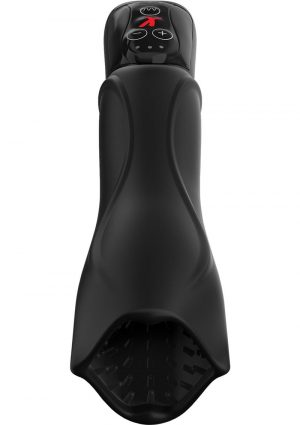 PDX Elite Roto-Teazer Vibrating Silicone Masturbator Waterproof Black