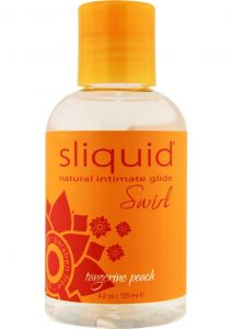 Sliquid Natural Intimate Glide Swirl Water Based Flavored Lube Tangerine Peach 4.2 Ounce