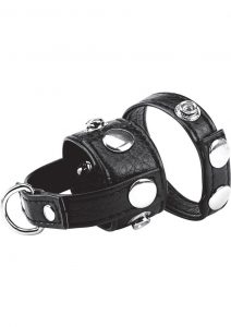 CandB Gear Cock Ring With Ball Stretcher Black 1 Inch