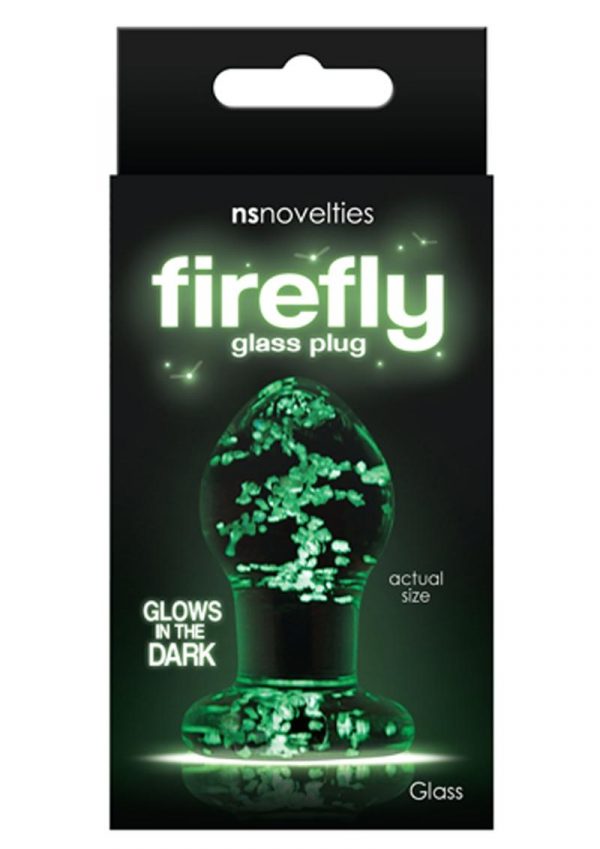 Firefly Glass Plug Glow In The Dark Small Anal Plug - Clear 2.5 Inch