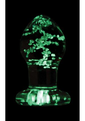 Firefly Glass Plug Glow In The Dark Small Anal Plug - Clear 2.5 Inch