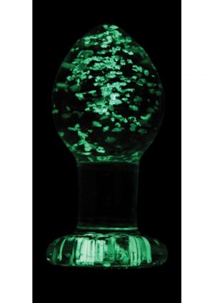 Firefly Glass Plug Glow In The Dark Medium Anal Plug - Clear 3 Inch