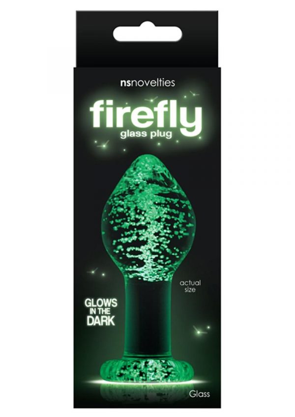 Firefly Glass Plug Glow In The Dark Large Anal Plug - Clear 4 Inch