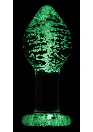 Firefly Glass Plug Glow In The Dark Large Anal Plug - Clear 4 Inch