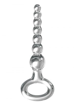 Icicles No 67 Beaded Glass Anal Probe Clear 6.5 Inch