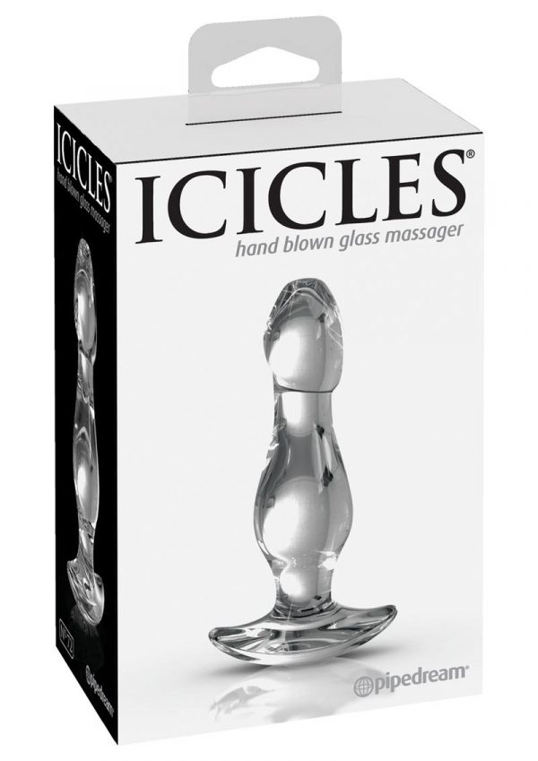 Icicles No 72 Glass Anal Plug Clear 3.6 Inch