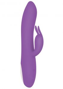 Romantic Rabbit USB Rechargeable Silicone Dual Motor Vibe Purple 8.5 Inch