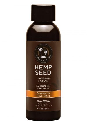 Hemp Seed Massage Lotion 100% Vegan Dreamsicle 2 Ounce