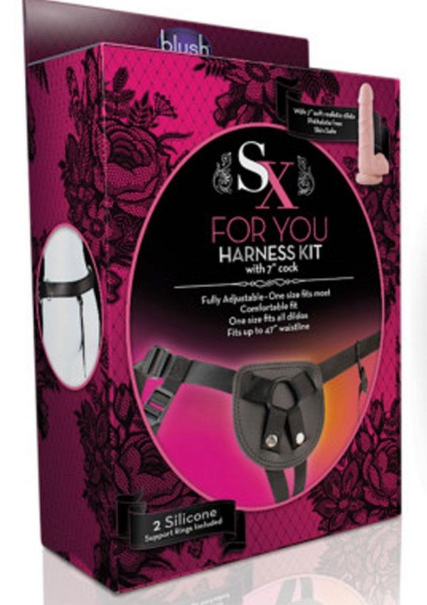 SX For You Black Harness Kit With Soft Realistic Cock Flesh 7 Inch