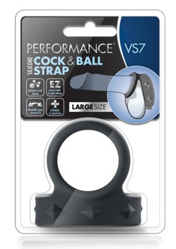 Performance VS7 Silicone Cock and Ball Strap Large Black