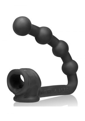 Buttballs Silicone Blend Cocksling 2 With Attached Buttballs Buttplug Black