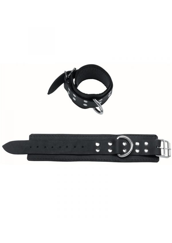 Wrist Restraints With Leather Lining Black