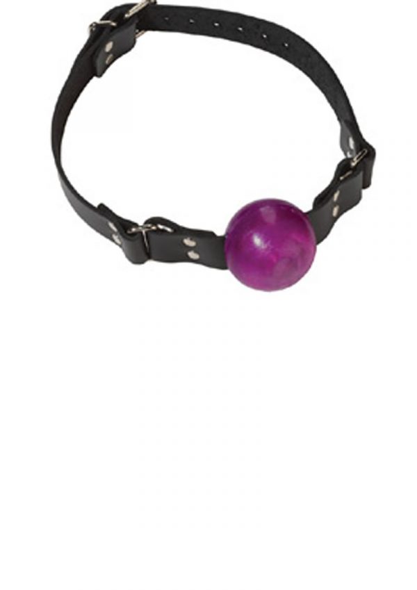 Small Ball Gag With Buckle 1.5 Inch Purple