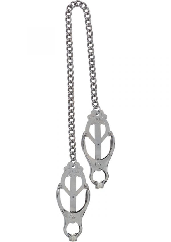 Endurance Butterfly Nipple Clamps With Link Chain Silver
