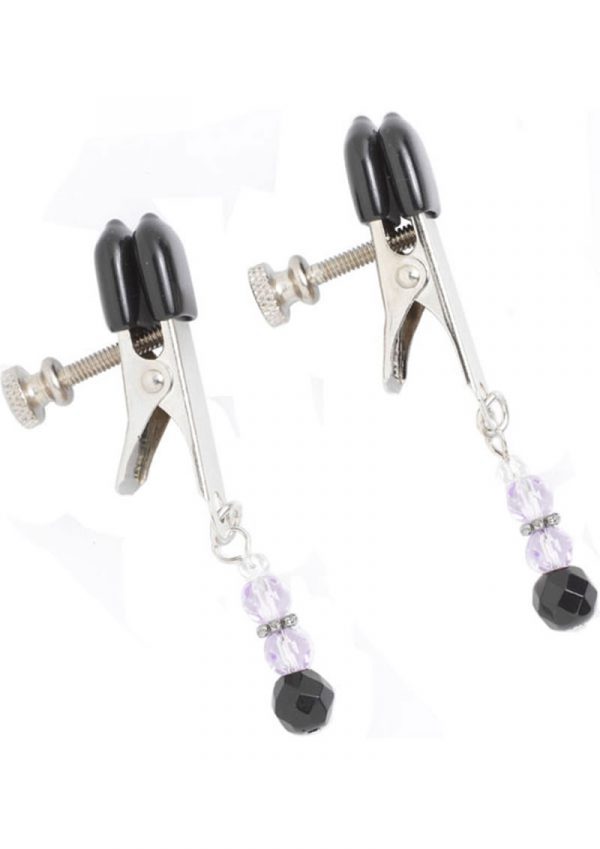 Purple Beaded Clamps With Broad Tip Nipple Clamps Purple